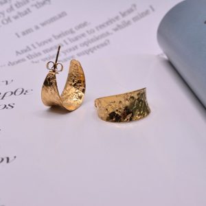 Earrings made of Stainless Steel hoops Saddle Earrings Estelle gold-mk-jewels