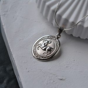 Silver necklace zodiac sign Aries-mk-jewels