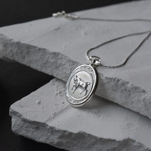 Silver necklace zodiac sign Taurus-mk-jewels