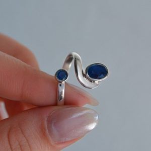 Ring of Silver 925 with semi-precious stones Sapphire. Brigitte Sapphire-mk-jewels