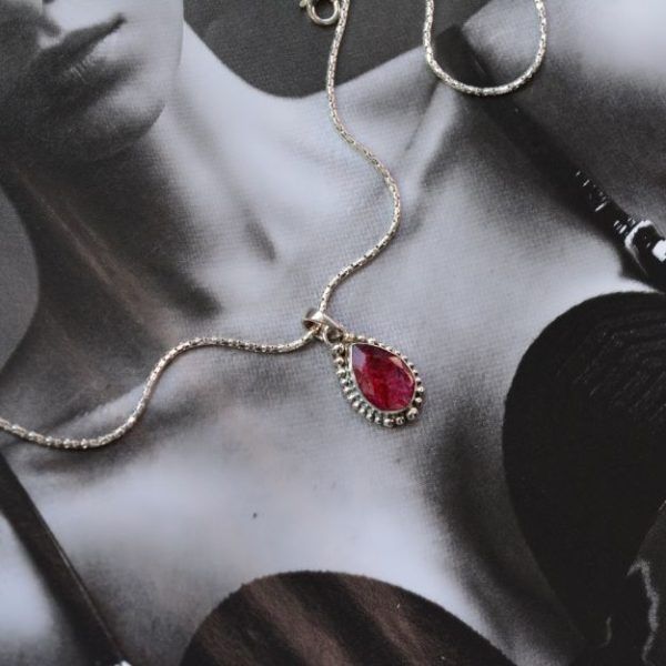 Κολιέ από Ασήμι 925 με Ρουμπίνι Selene Ruby mk-jewels