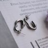Stainless steel earrings. Alexia silver-mk-jewels irregular design