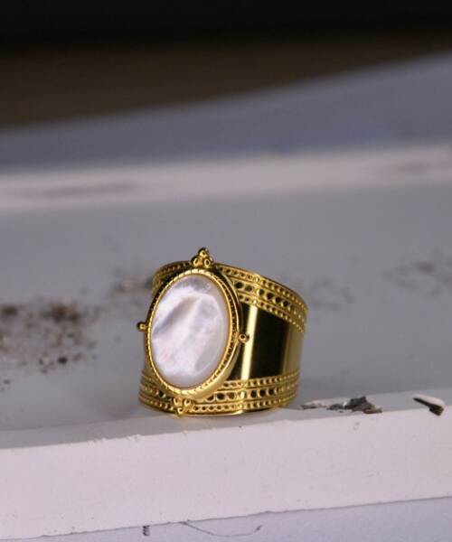 Δαχτυλίδι από Ανοξείδωτο ατσάλι με πέτρα Φίλντισι Daniela-mk-jewels