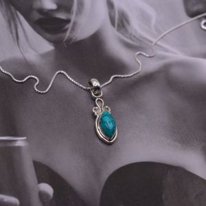 Sandra Turquoise Sterling silver necklace with semi-precious stone Turquoise. mk lewels Silver jewelry