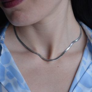 Stainless Steel Chain snake-Cassandre Silver-mk-jewels