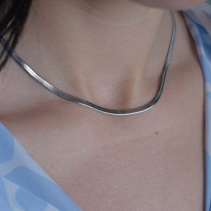 Stainless Steel Chain snake-Cassandre Silver-mk-jewels