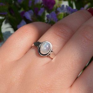 Silver ring 925 Tresorine moonstone