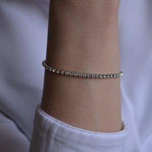 Stainless Steel Bracelet Riviera with white zirconia-Chiara Silver-mk-jewels