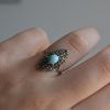 Ring of Silver 925 with Macasite and Turquoise-Maxine-mk-jewels