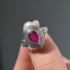 Ring made of Silver 925 with Ruby. Rosette-mk-jewels