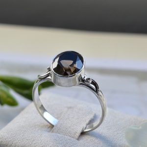 Ring of Silver 925 with semi-precious stone Brown Topaz. Calypso Brown mk-jewels