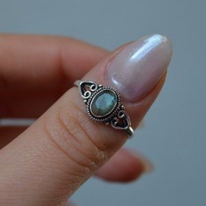 Ring of Silver 925 with semi-precious stone Labradorite. Daphne Labradorite-mk-jewels