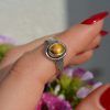 Ring of Silver 925 with semi-precious stone Tiger eye Tresorine Tiger eye mk-jewels