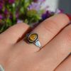 Ring of Silver 925 with semi-precious stone Tiger eye Tresorine Tiger eye mk-jewels