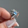 Ring made of Silver 925 with semi-precious stone Blue Jade. Pignon Oceanite-mk-jewels