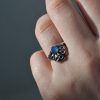 Ring made of Silver 925 with semi-precious stone Blue Jade. Pignon Oceanite-mk-jewels