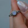 Ring of Silver 925 with semi-precious stone Moonstone. Sabrine Moonstone-mk-jewels