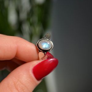 Ring of Silver 925 with semi-precious stone Moonstone Tresorine Moonstone mk-jewels