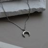 Stainless Steel Necklace Moon-Lune Silver-mk-jewels