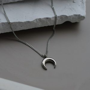 Stainless Steel Necklace Moon-Lune Silver-mk-jewels