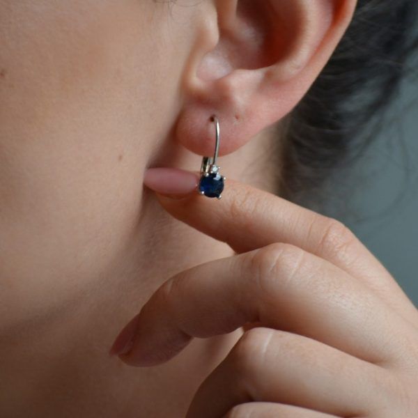 Σκουλαρίκια απο Ασήμι 925 με Μπλε Ζιργκόν Claire-mk-jewels