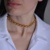 Steel chain hoop link round twisted-Alexandra-mk-jewels