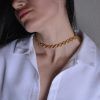 Steel chain hoop link round twisted-Alexandra-mk-jewels