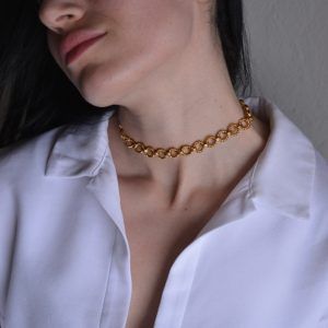 Ατσάλινη αλυσίδα  κρίκος στρογγυλός στριφτός-Alexandra-mk-jewels