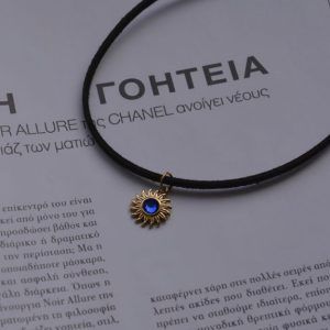 Κολιέ choker με ήλιο από Ανοξείδωτο ατσάλι. mk-jewels