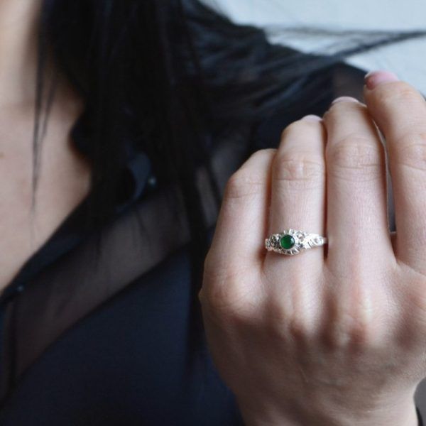 Δαχτυλίδι από Ασήμι 925 με Σμαράγδι. Sienna Emerald mk-jewels
