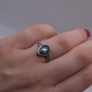 Ring of Silver 925 with semi-precious stone Ariadne Labradorite mk-jewels