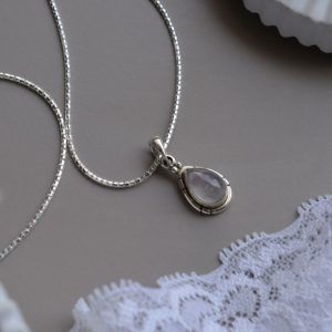 Sterling silver necklace with semi-precious stone Rose Quartz Lillian mk-jewels