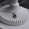 Sterling Silver necklace with semi-precious stone Sapphire- Lily Sapphire-mk-jewels