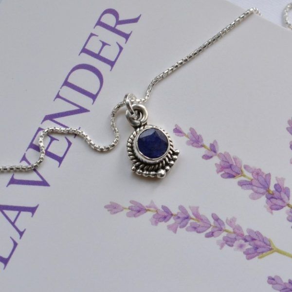 Sterling silver necklace with semi-precious stone Lily Sapphire mk-jewels(4)