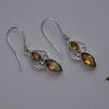 Silver 925 hook earrings with claw semi-precious stones Citrine Arwen Citrine mk-jewels