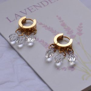 Stainless Steel Earrings with white crystals Penelope white mk-jewels