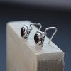 Earrings of Silver 925 hook with round semi-precious stones Garnet. Felicity granada mk-jewels (1)
