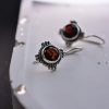 Earrings of Silver 925 hook with round semi-precious stones Garnet. Felicity granada mk-jewels