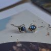 Earrings made of Silver 925 hook with round semi-precious Labradorite stones. Felicity Labradorite mk-jewels