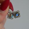 Earrings made of Silver 925 hook with round semi-precious stones Labradorite Felicity Labradorite mk-jewels