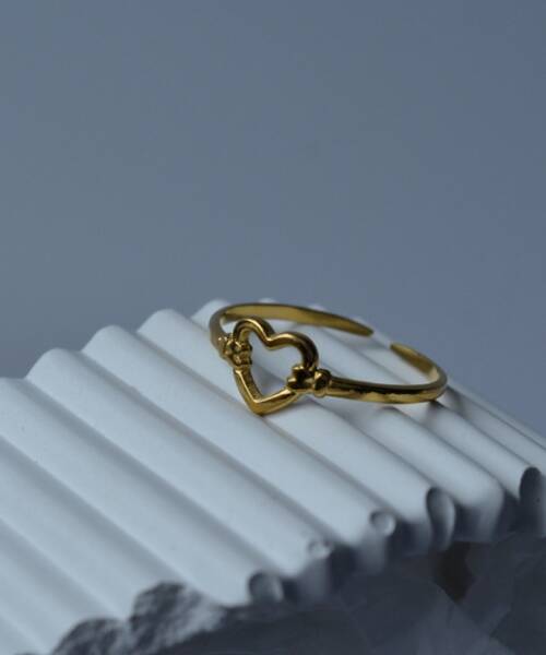 Δαχτυλίδι με καρδιά από Ανοξείδωτο Ατσάλι-Love me Gold -mk-jewels