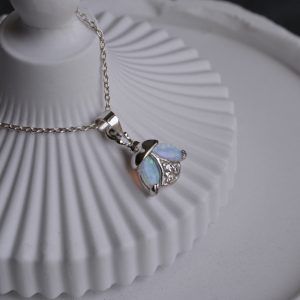 Silver necklace Silver 925 Ladybug with Opal-Lady bug-mk-jewels