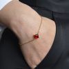 Stainless steel bracelet with red cubic zirconia-Tina bracelet red-mk-jewels