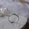 Rhodium plated silver ring 925 with green zirconia-Natalie Green-mk-jewels