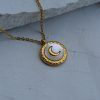 Stainless steel necklace with a moon and Fildisi-Del luna-mk-jewels