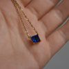 Stainless steel necklace with blue cubic zirconia-Tina Necklace blue-mk-jewels