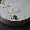 Stainless steel necklace with blue cubic zirconia-Tina Necklace blue-mk-jewels