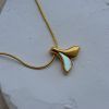 Stainless steel necklace with tail-Golden Tail-mk-jewels