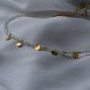Necklace with white beads and gold coins-Vivid-mk-jewels