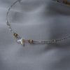 Necklace with beads and tail- little Mermaid white-mk-jewels